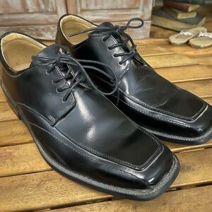 Zengara Men's Square Toed Dress Shoes  - Size 11.5 M Black  - See Pics - EUC